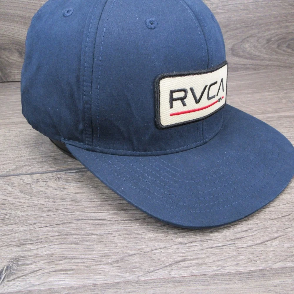 RVCA Hat Cap Mens Snap Back Blue Skate Surf Streetwear Mid Fit